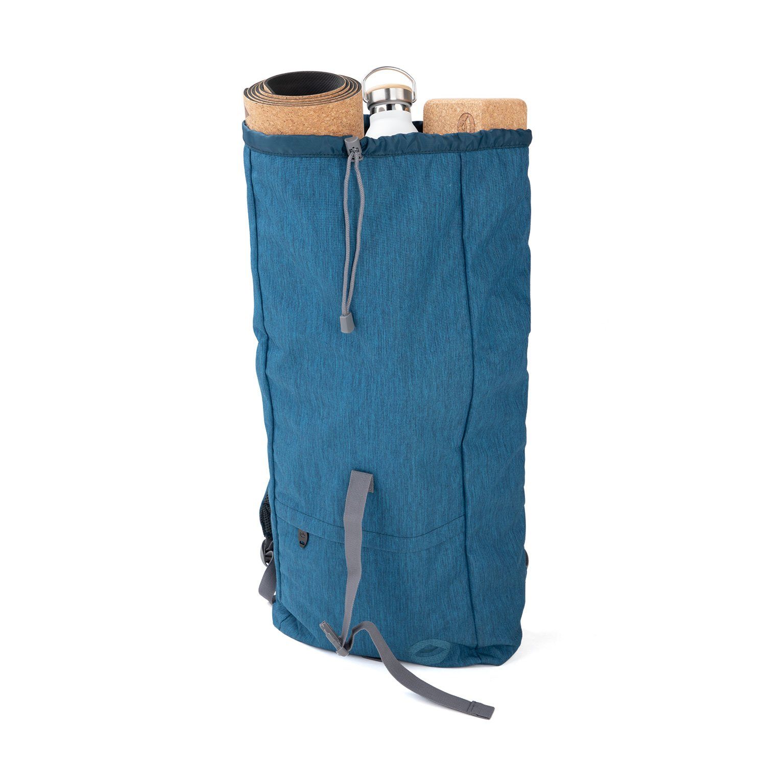 bodhi Yogatasche Urban Yogi Rolltop Rucksack, dunkelblau meliert – Bild 4 von 5