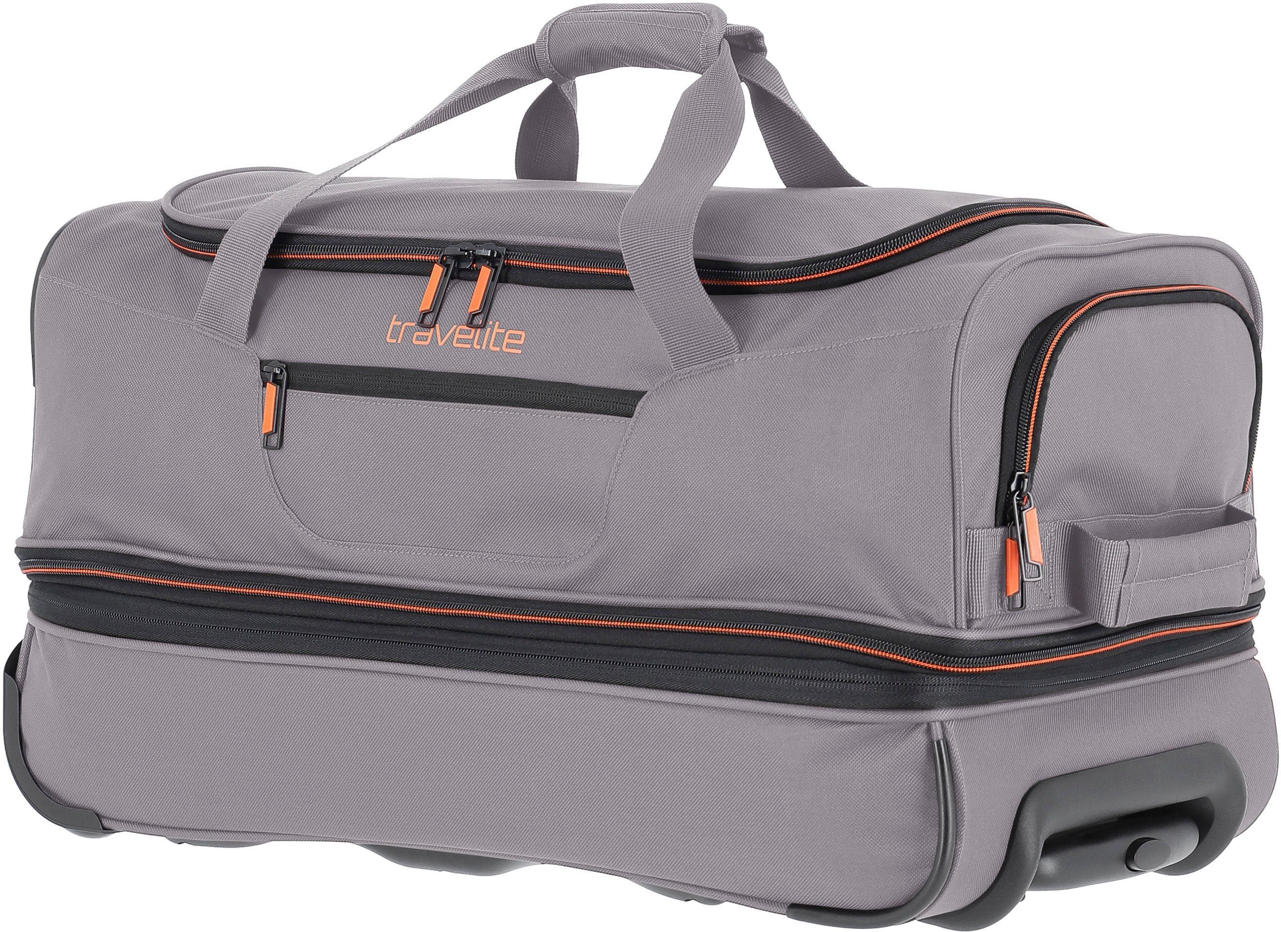 55 Reisetasche travelite cm, Rollen grau/orange, Basics, mit