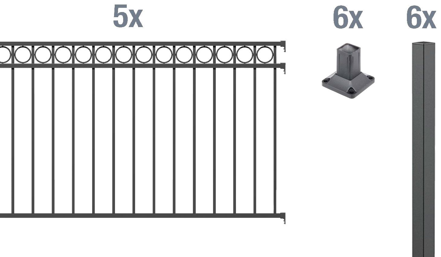 Alberts Metallzaun Circle, (Set), Höhe: 100 und 120 cm, verschiedene Längen
