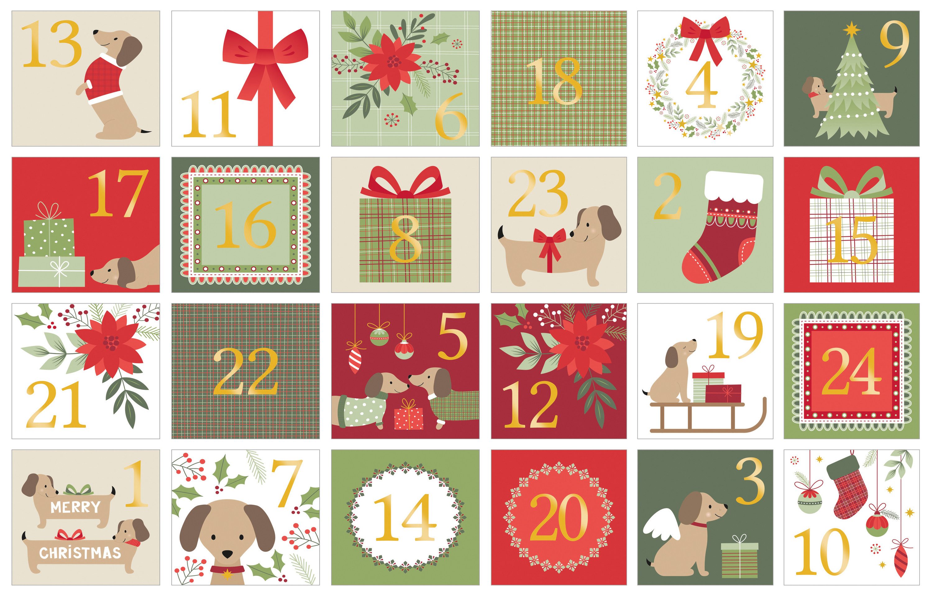 Artemio Sticker Woofy Christmas, 5.0 x 5.0 cm
