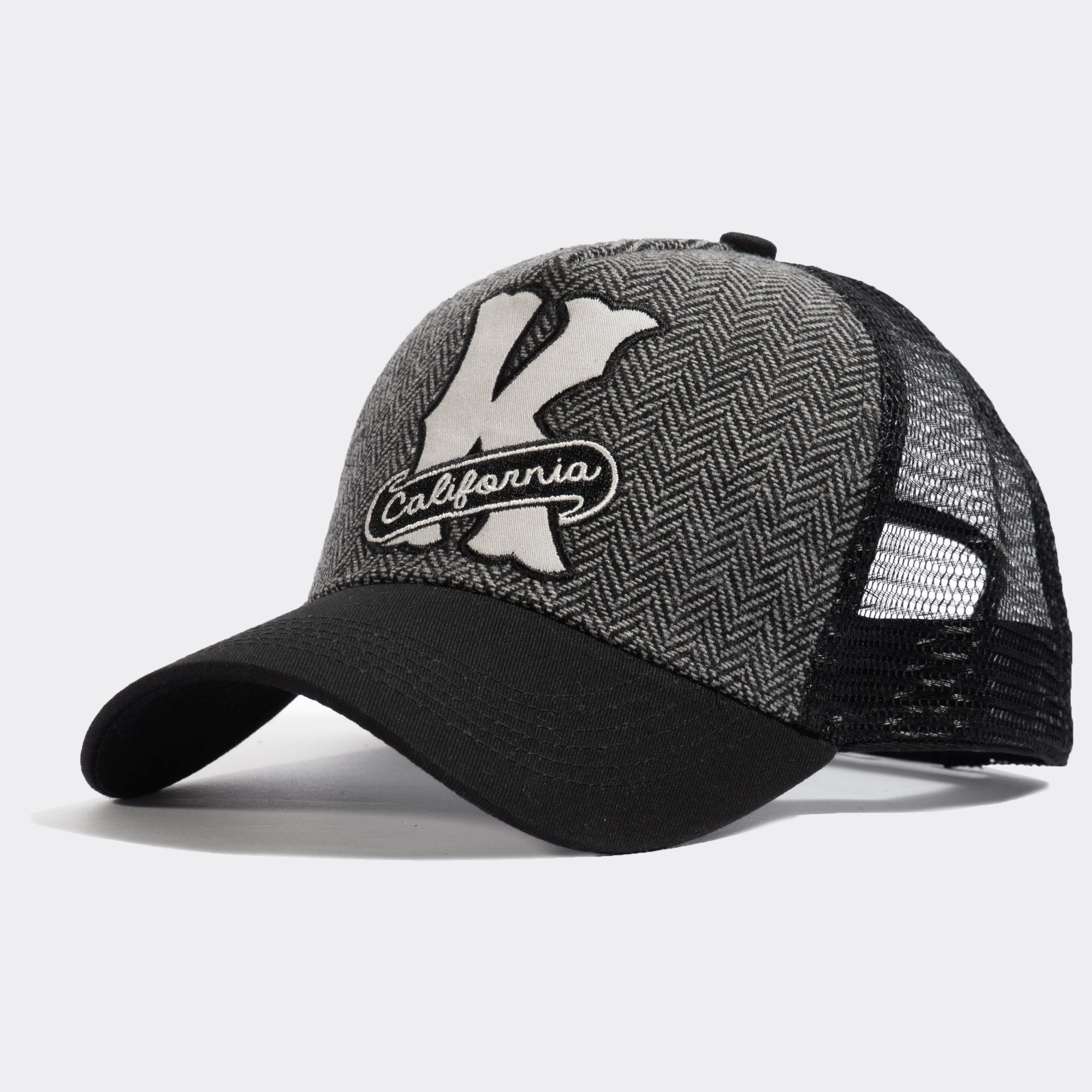KingKerosin Trucker Cap K California (1-St) Fischgrat Muster
