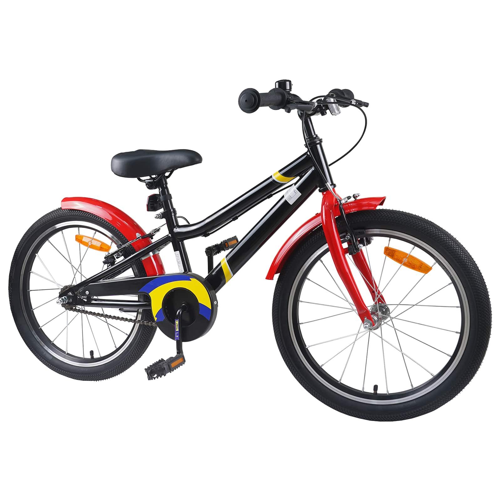 vidaXL Kinderfahrrad 158 x 53 x 100 cm Kinderfahrrad 24 Zoll für 8-12 Jahre alt Schwarz Rot