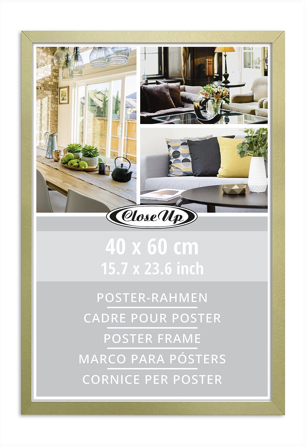 gold Close 60 cm x Holzdekor 40 Posterrahmen Up Bilderrahmen