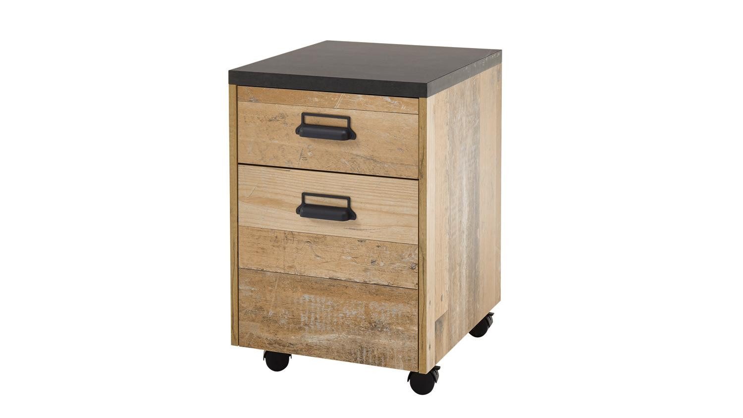 Möbel Akut Rollcontainer Rollcontainer Sherwood 11 Old Style hell anthrazit soft-close 47 cm