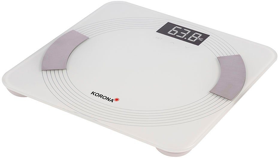KORONA Körper-Analyse-Waage Debby, bis zu 10 Speicherplätze, Exaktheit in 100 g-Schritten, sie misst Körperfett, Körperwasser und Muskelanteil