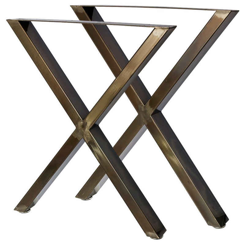 V2Aox Tischbein »2 Tischbeine X Design Tischgestell Stahlbeine Tischuntergestell Stahl V2Aox«