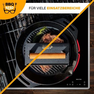 BBQ Nerd Burgerpresse, Fleischbeschwerer Burgereisen Grillpresse Grillgewicht 