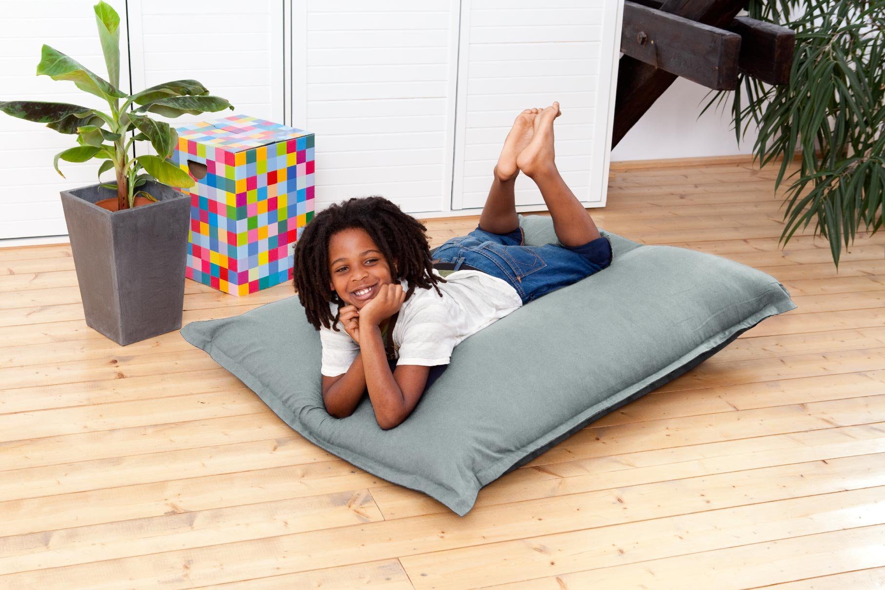 Smoothy Sitzsack SMOOTHY Riesensitzsack XL für Kinder & Erwachsene - Sitzsack Baumwolle (XL 250 Liter, Junior-Sitzkissen Sessel), für Kinder & Erwachsene 140 x 110 cm