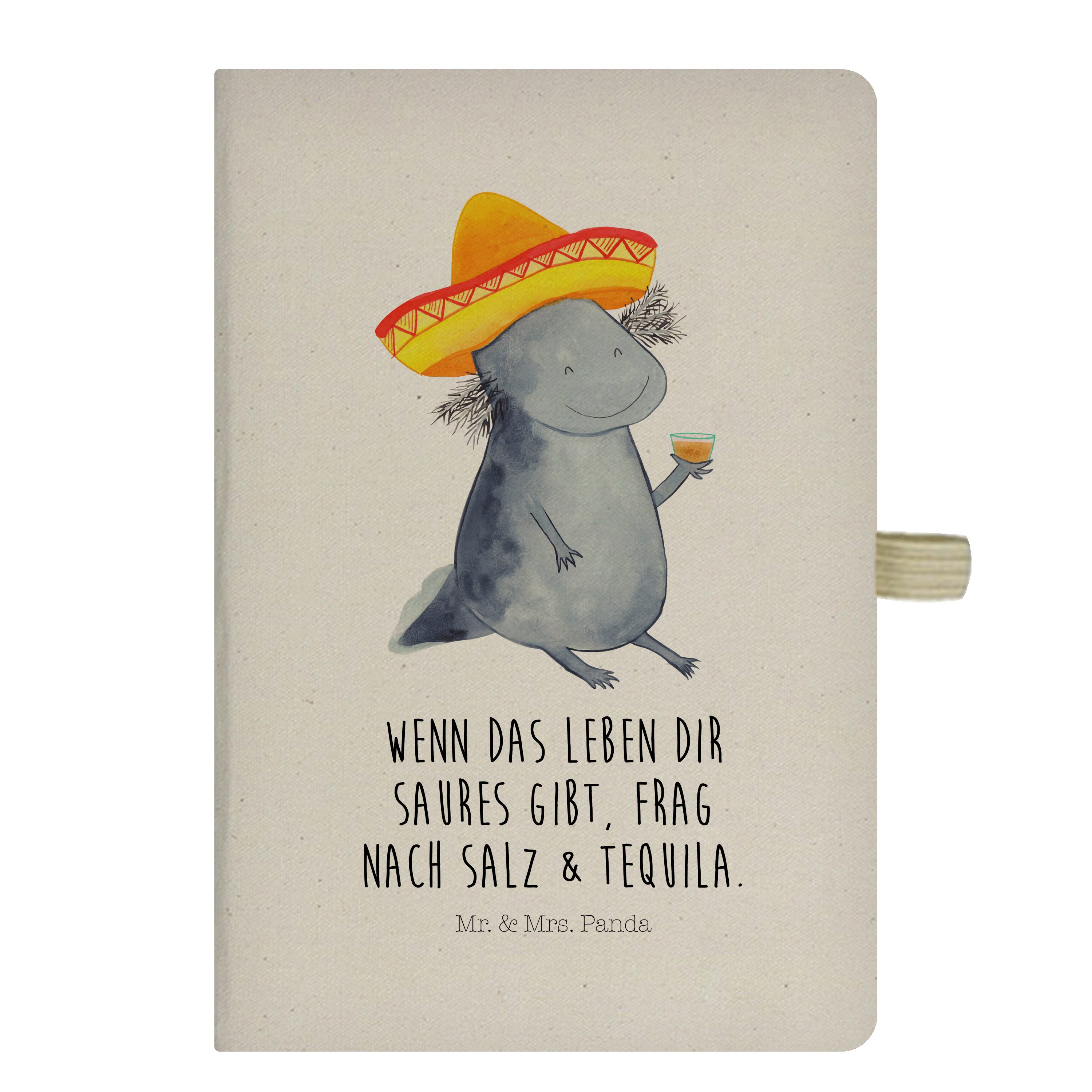 Mr. & Mrs. Panda Notizbuch Axolotl Tequila - Transparent - Geschenk, Motivation, Schreibbuch, Ur Mr. & Mrs. Panda