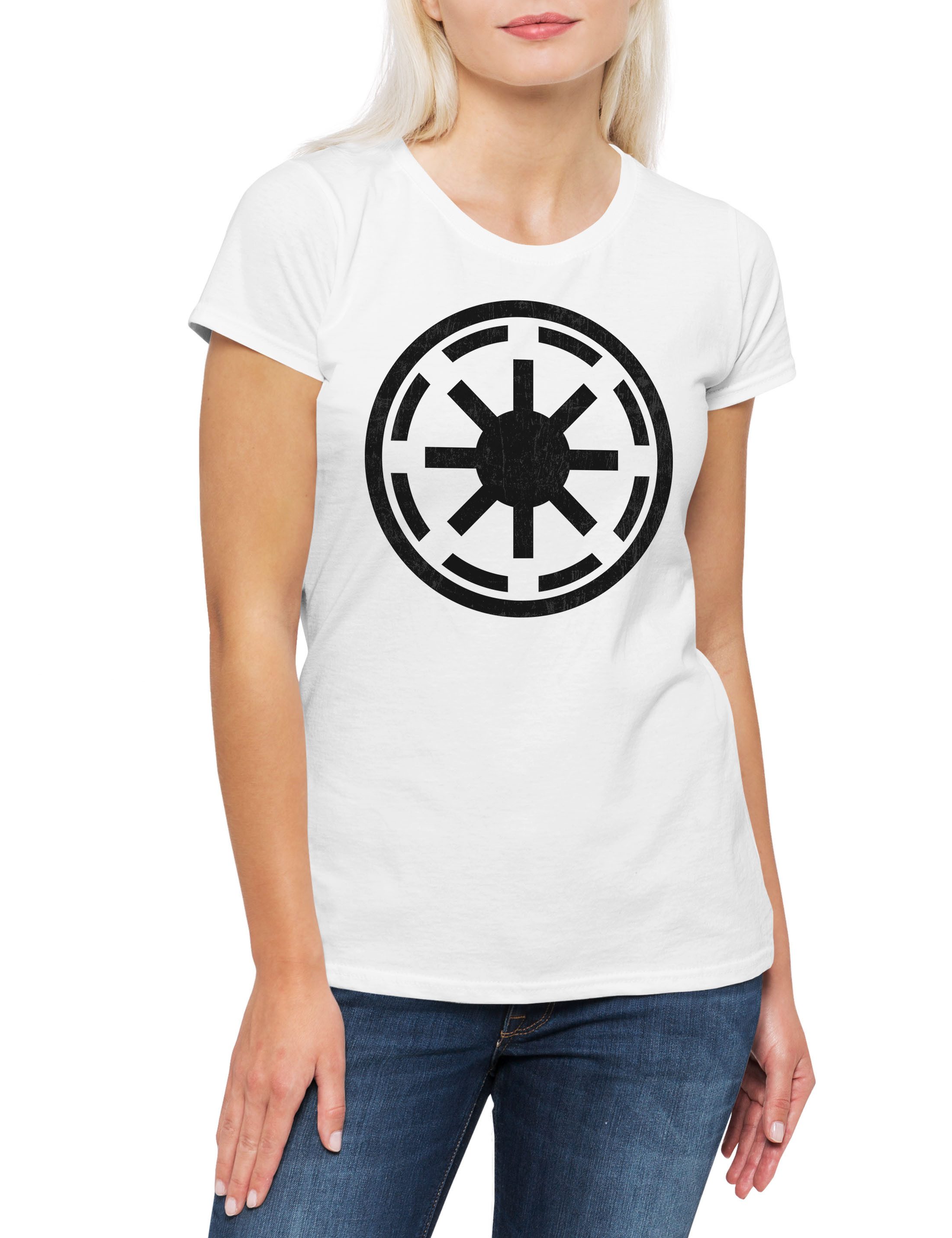 Print-Shirt Galactic Republic Logo II Damen T-Shirt Wars Rebels Krieg Rebellion