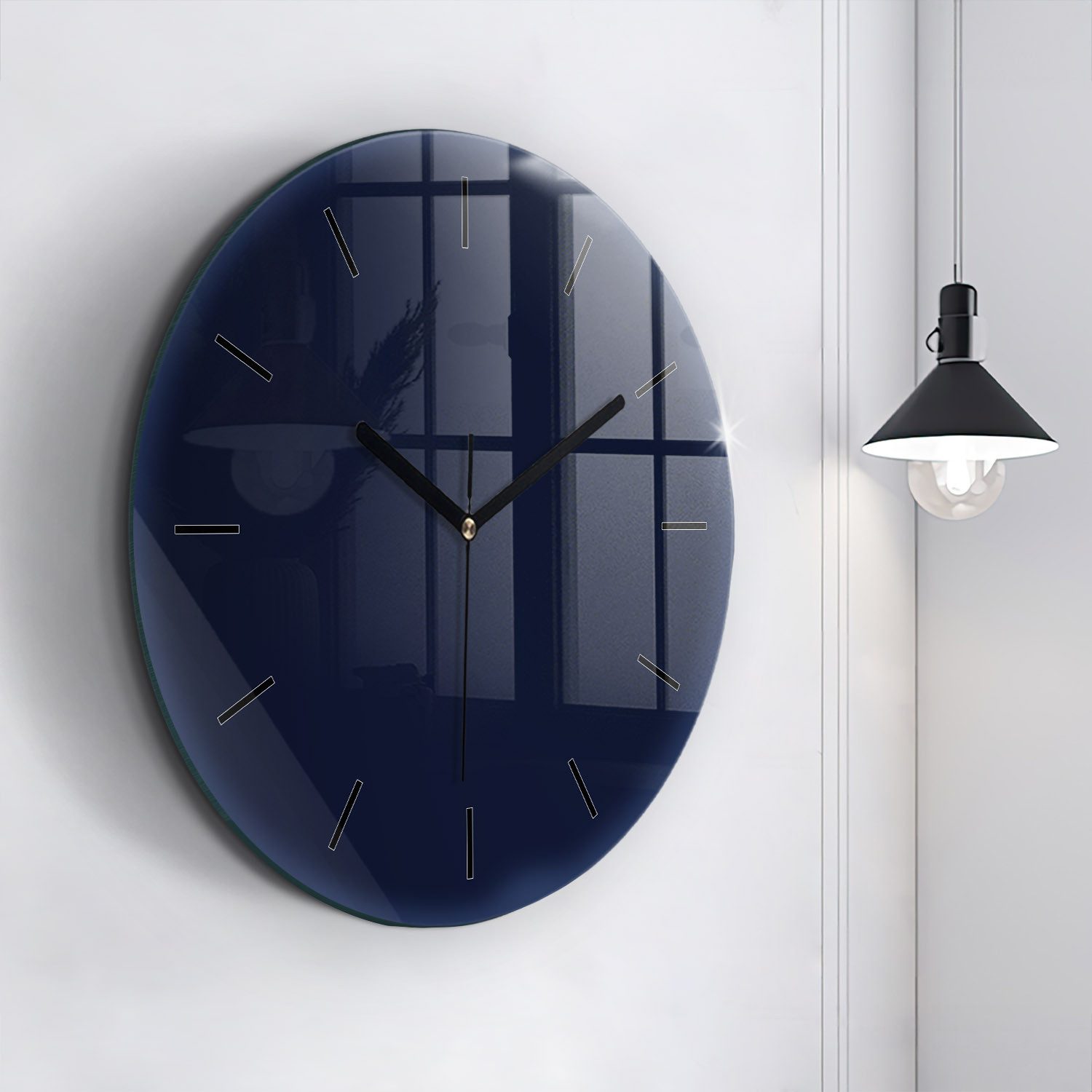 Tulup Wanduhr Wanduhr Glasrunde Uhr Moderne Glaswanduhr 60cm Uhr aus Gehärtetem Glas