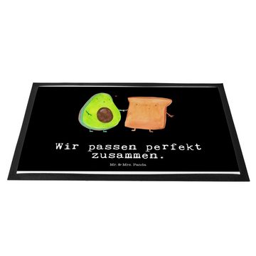 Fußmatte 40 x 60 cm Avocado Toast - Schwarz - Geschenk, Toastbrot, Türvorleger, Mr. & Mrs. Panda, Höhe: 0.3 mm, Elegantes Design