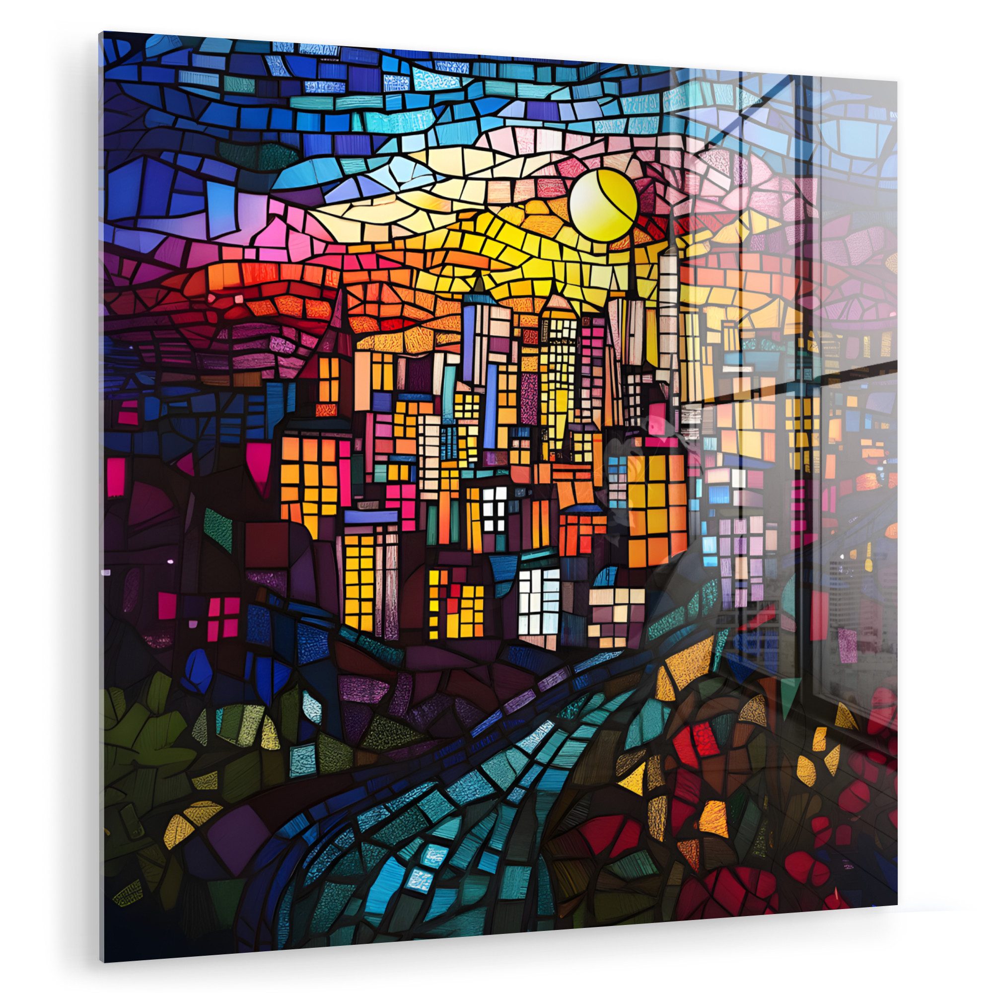 MuchoWow Acrylglasbild Stadt - Mond - günstig online kaufen