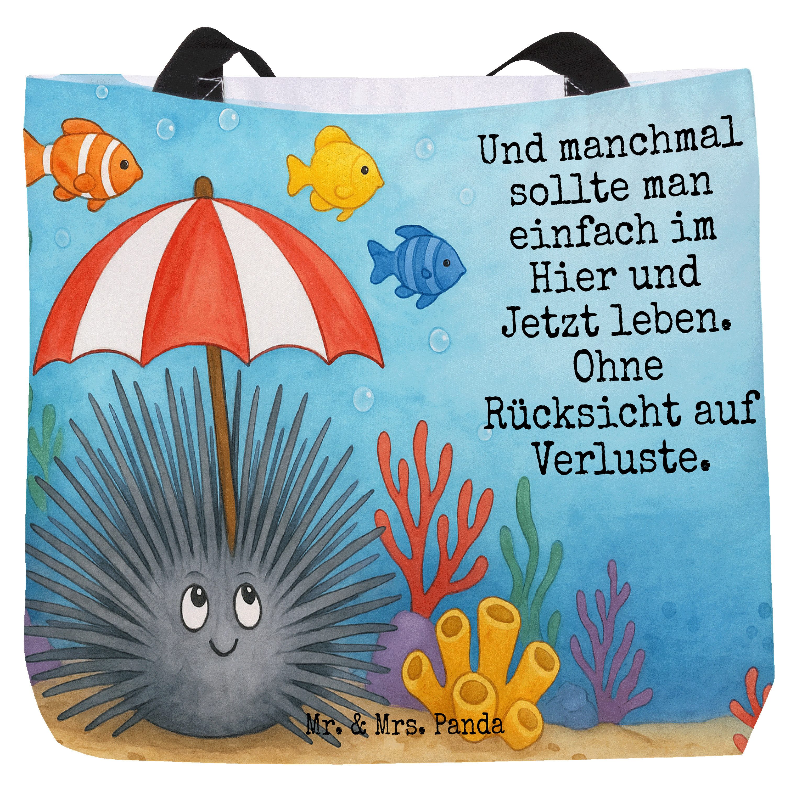 Shopper Seeigel Design, Tote Bag, Weiß, Selbstliebe, Hier und Jetzt, Leben, L