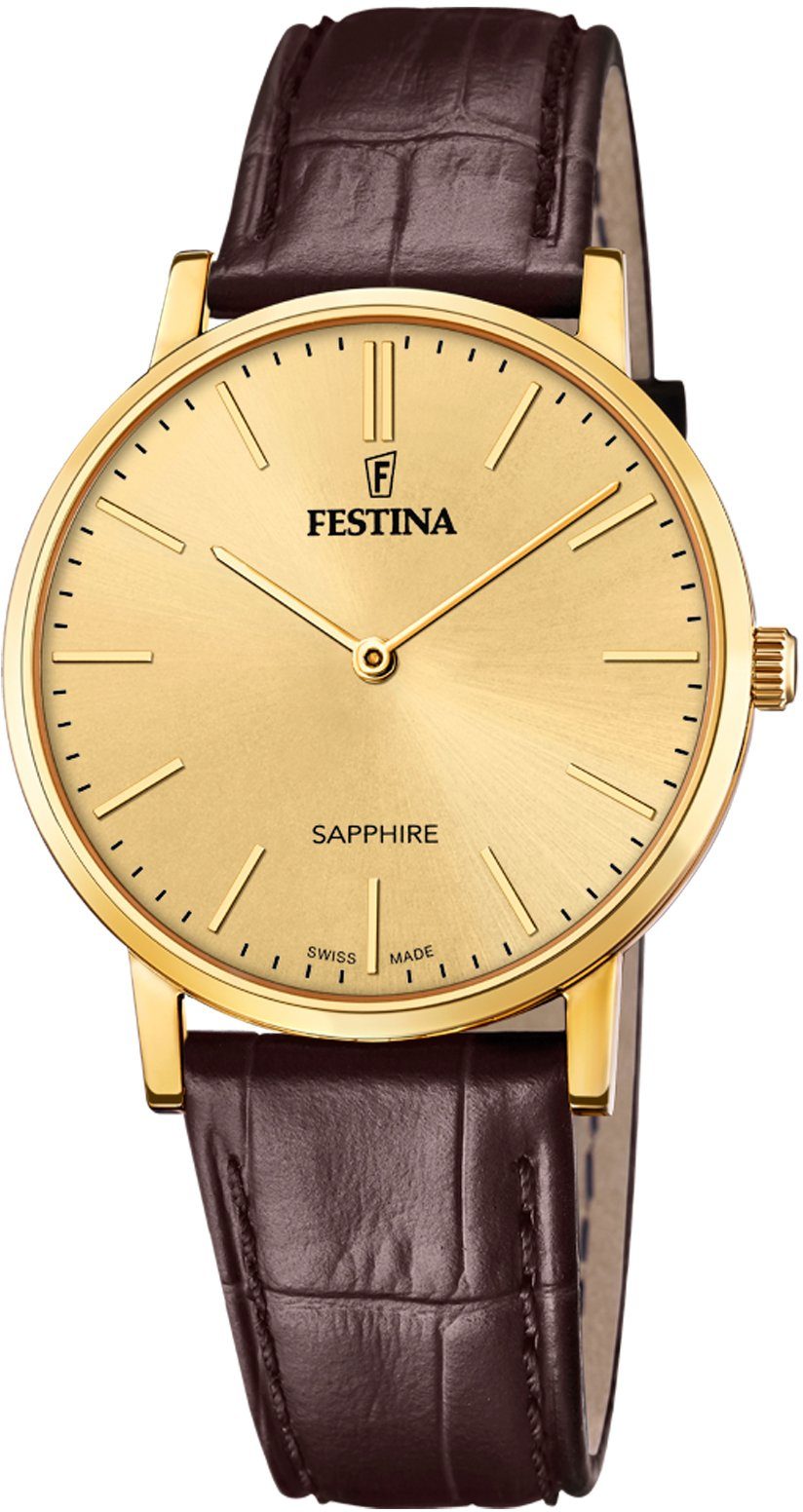 Festina Quarzuhr Festina Swiss Made, F20016/2, Armbanduhr, Herrenuhr, Saphirglas, Swiss Made