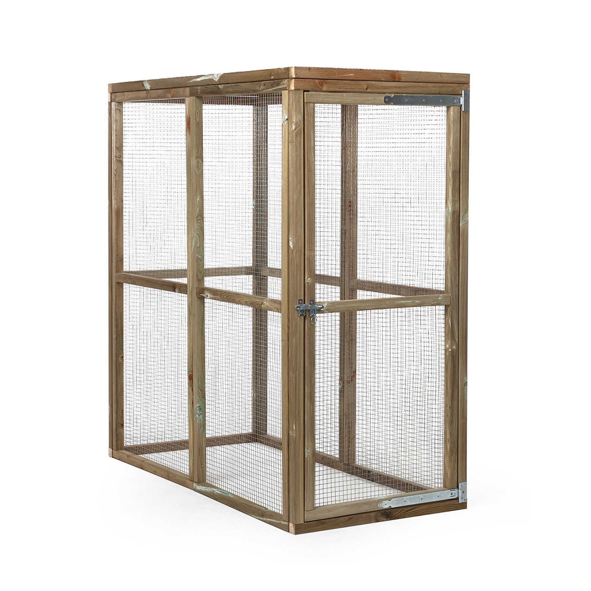 FATMOOSE Voliere CheeryChicken Cove – begehbarer Premium Hühnerstall aus massivem Holz, Hühnerhaus mit großem Auslauf, raubtiersicher überdacht, für Familien