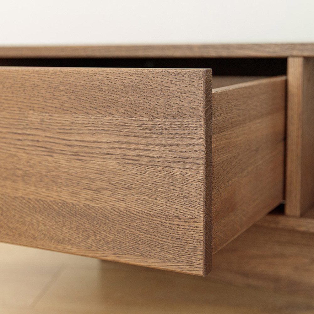 Lomadox Couchtisch CARISOLO-163, 110 cm breit in Eiche massiv dunkel, montiert
