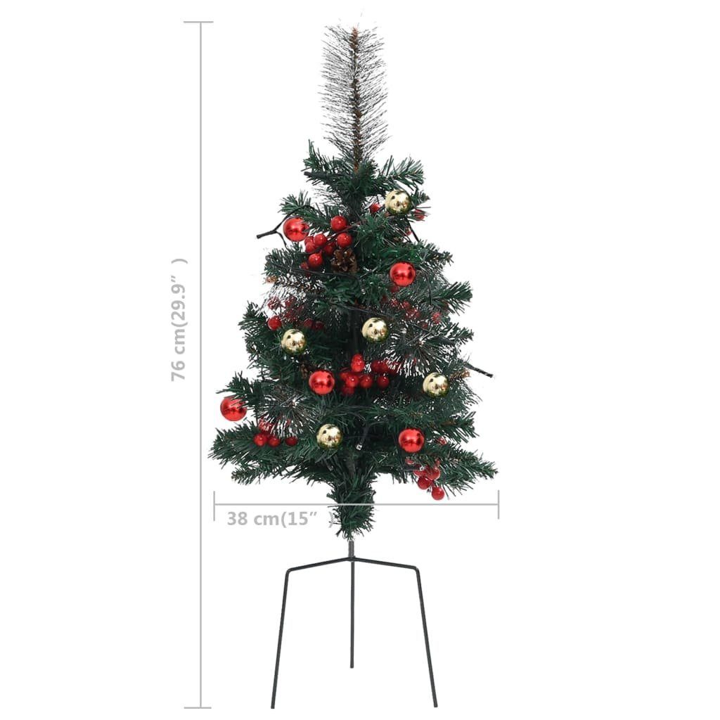 vidaXL Künstlicher Weihnachtsbaum Künstlicher Weihnachtsbaum Outdoor mit 2 Stk. cm 76 Beleuchtung