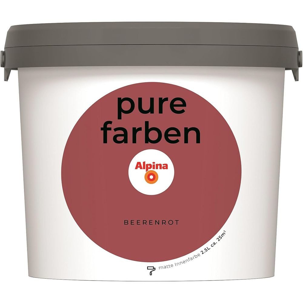 Alpina Wandfarbe Alpina pure farben 2,5 Ltr. Beerenrot Innenfarbe matt