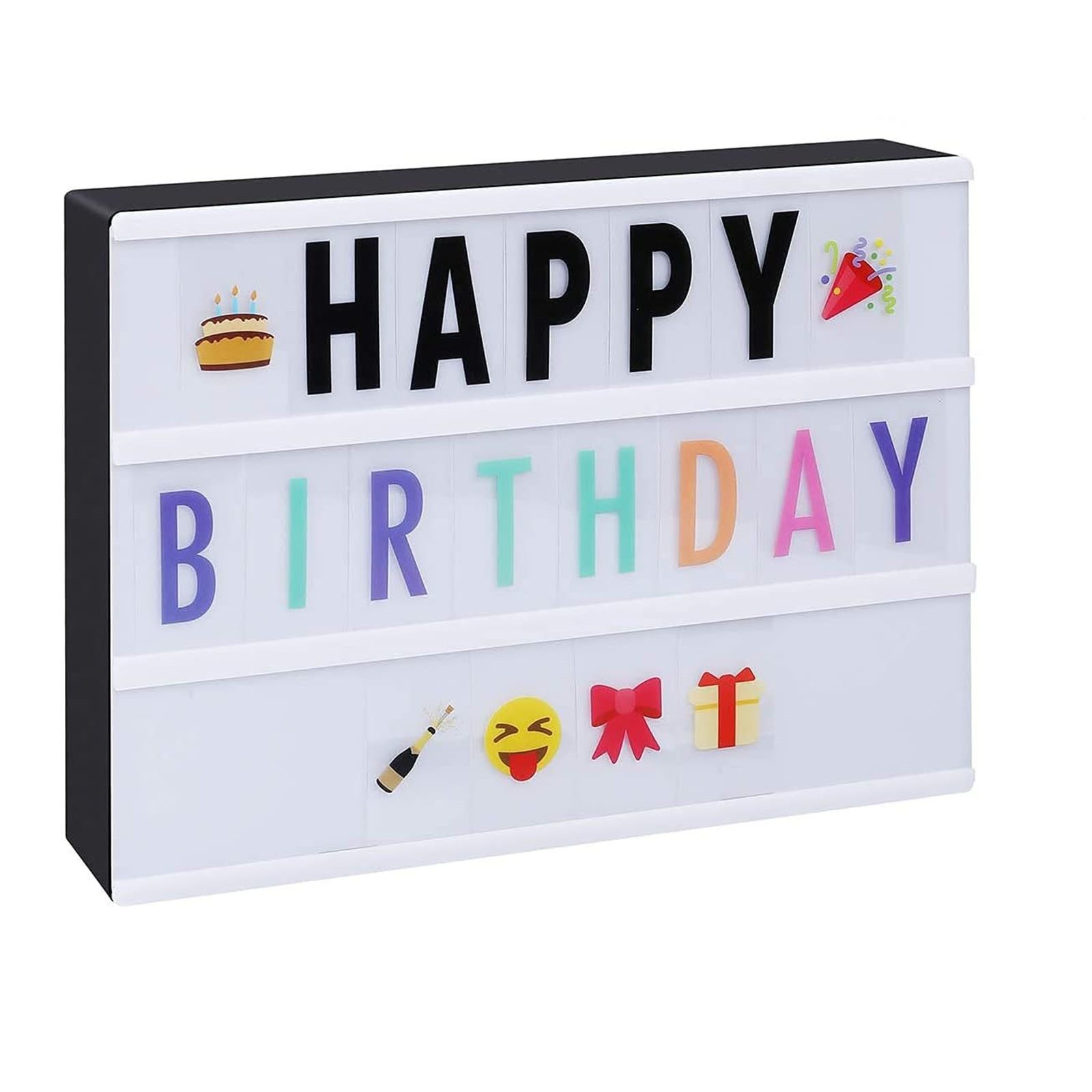 MODFU LED Lichtbox LED Lichtkasten Light Box A4 Leuchtkasten Buchstaben Deko Geschenk, mit 341 Buchstaben Zahlen Emojis und 2 Stifte, LED fest integriert, 16 Farbwechsel, Farbwechsel Fernbedienung Schlafzimmer Büro Hochzeit Party Geburtstag