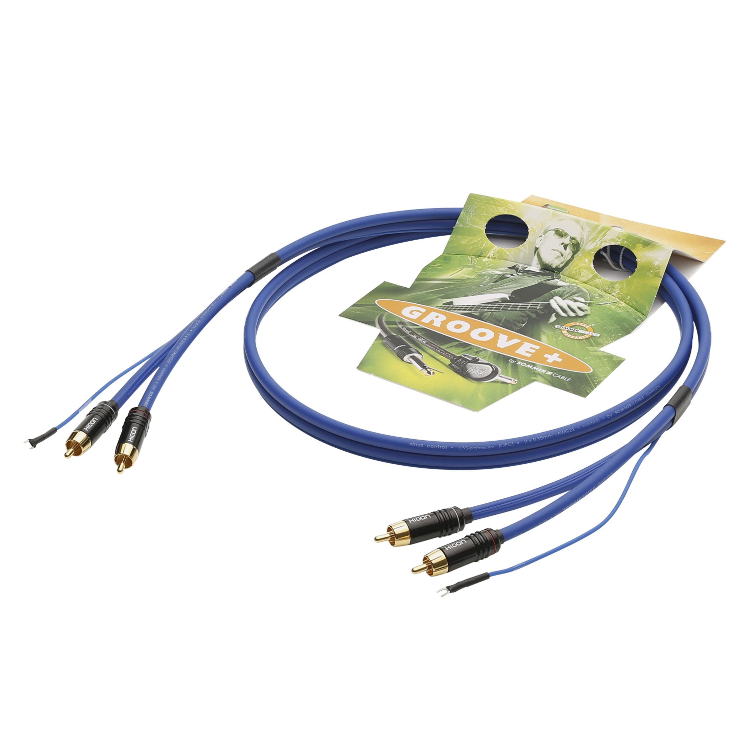Sommer Cable Cinchkabel SC Onyx 2025 MKII – 1m Stereo RCA Kabel, Schwarz, Mit Vergoldeten Steckern