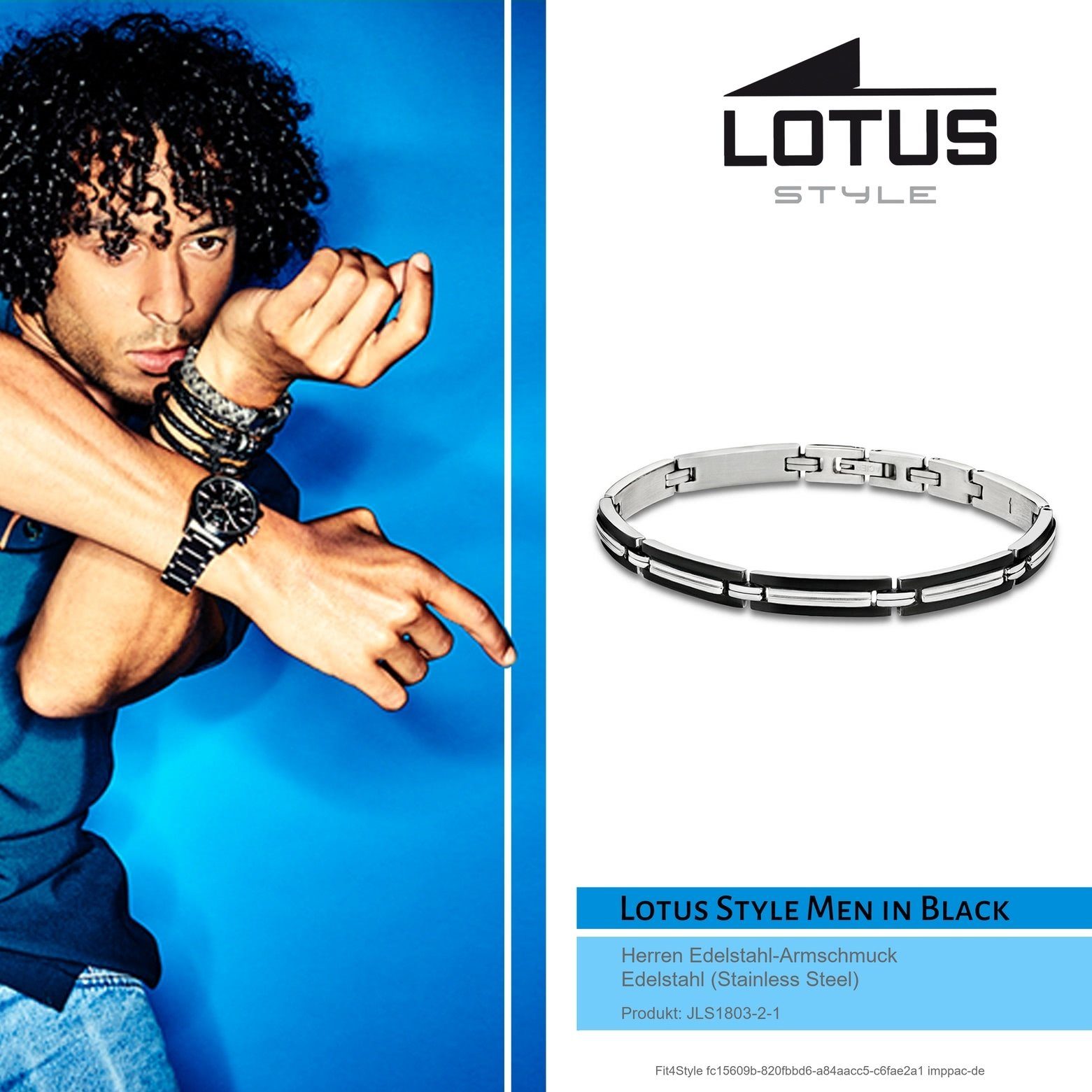 Style Style Armbänder Steel) schwarz Lotus Herren Lotus Edelstahlarmband für Armband Edelstahl LS1803-2/1 (Stainless (Armband),