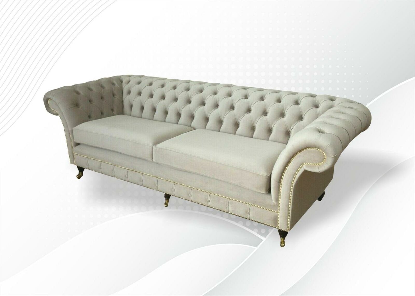 JVmoebel Chesterfield Couchen Klassische Textil Sofas Couch Neu Sofa Polster Möbel Leder Chesterfield-Sofa,