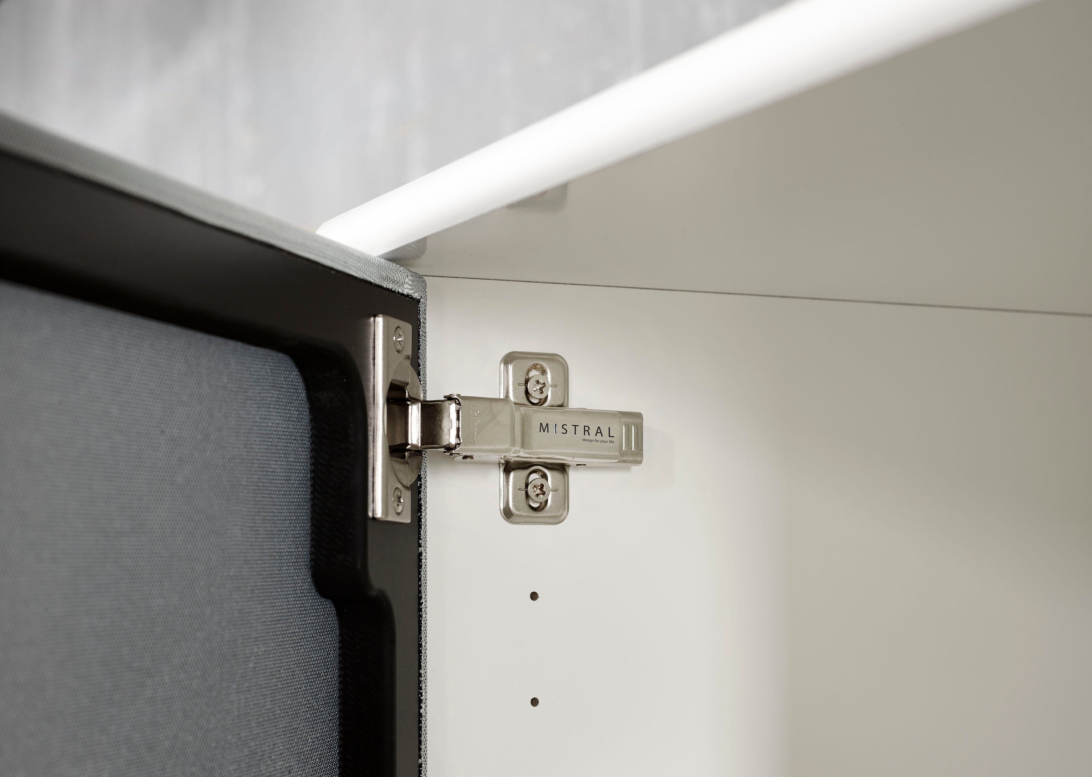 B: anpassungsbar Furniture Türen Eiche, cm, mit Mistral Designmöbel Vitrine Hammel Glasschrank, Schubladen, Standvitrine und 133