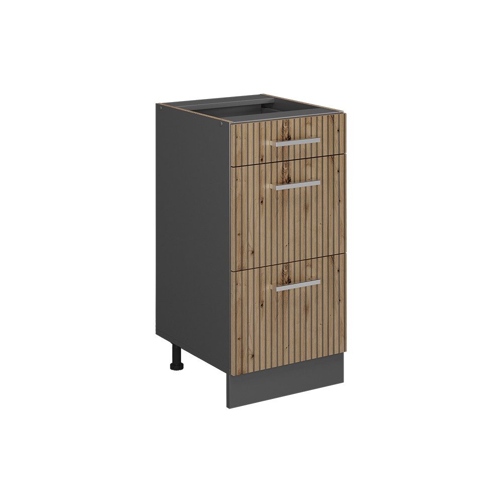 Vicco Unterschrank R-Line, Artisan-Eiche/Anthrazit, 40 cm mit Schubladen, ohne Arbeits... (1-St)