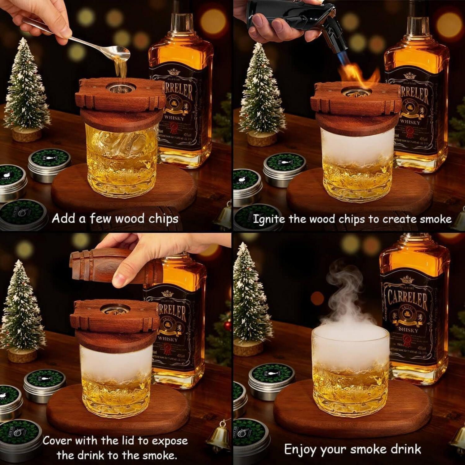 LuxusKollektion Cocktail-Set Whisky Räucherset mit Zubehör & Geschenkbox – Bild 5 von 5