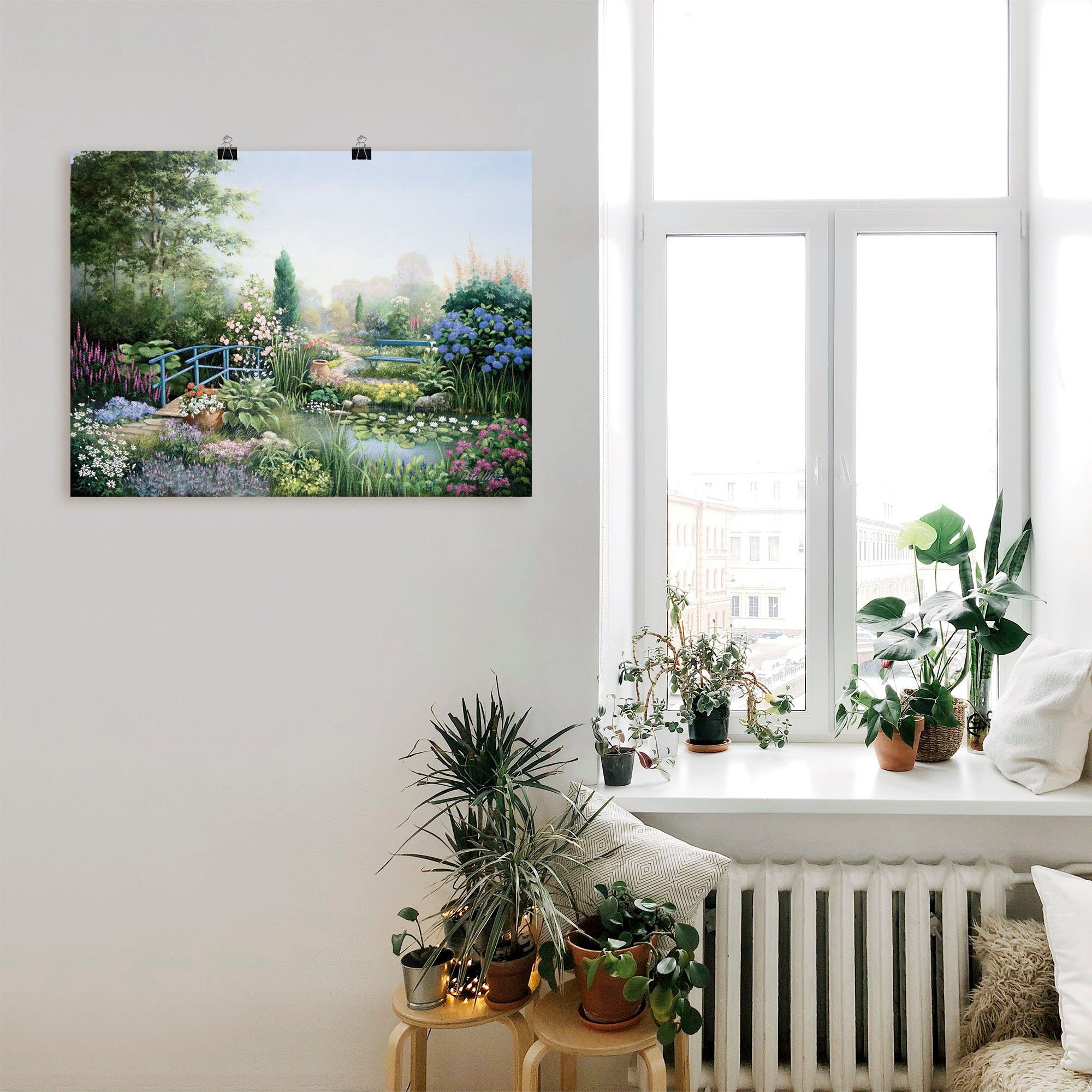 Artland Wandbild Brücke der Liebe, Garten (1 St), als Leinwandbild, Poster in verschied. Größen