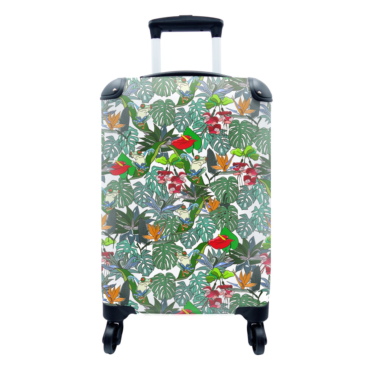 MuchoWow Handgepäckkoffer Muster - Pflanzen - Dschungel, 4 Rollen, Reisetasche mit rollen, Handgepäck für Ferien, Trolley, Reisekoffer