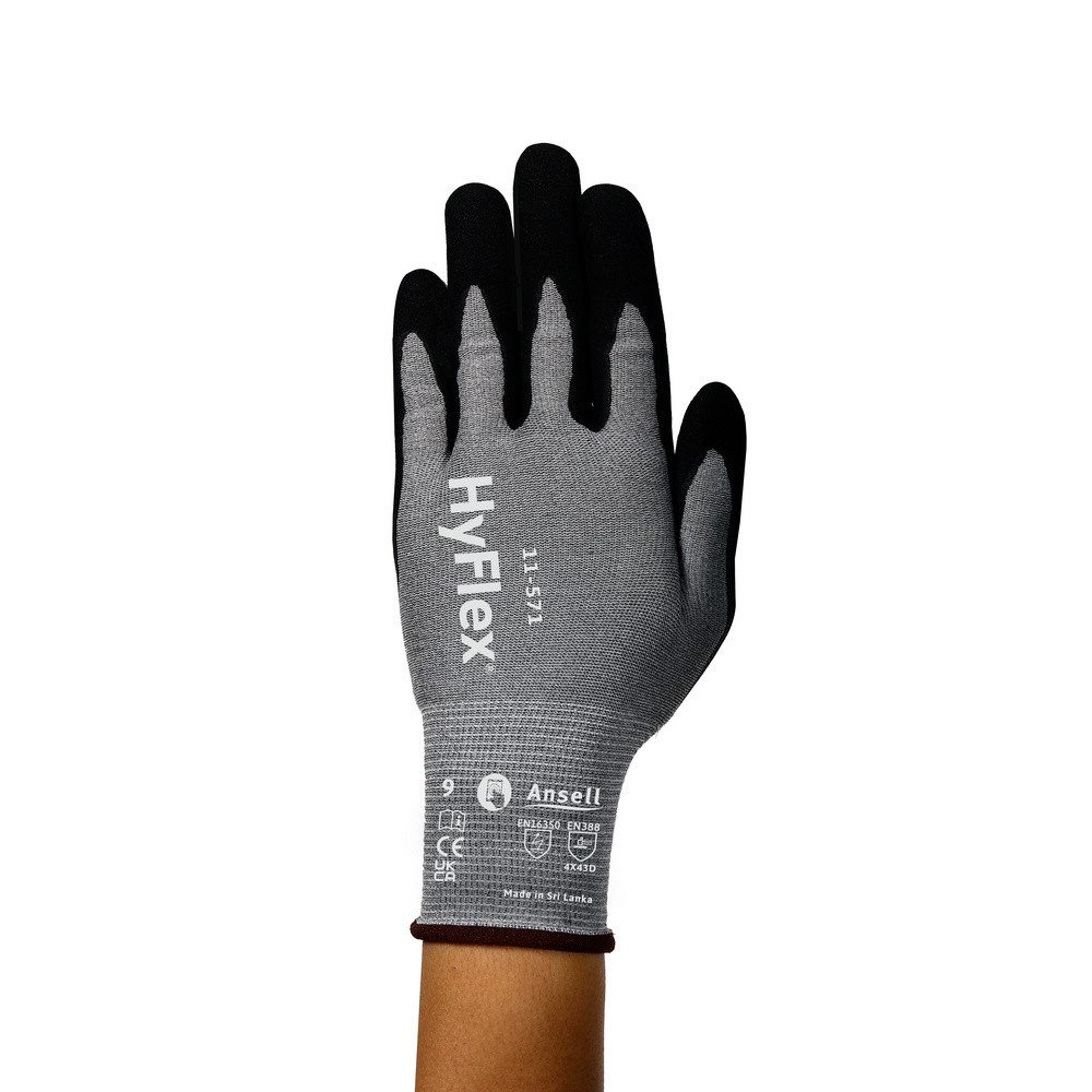 ANSELL Arbeitshandschuhe Ansell 11571R070-1P HyFlex Nitril Arbeitshandschuh Größe (Handschuhe):