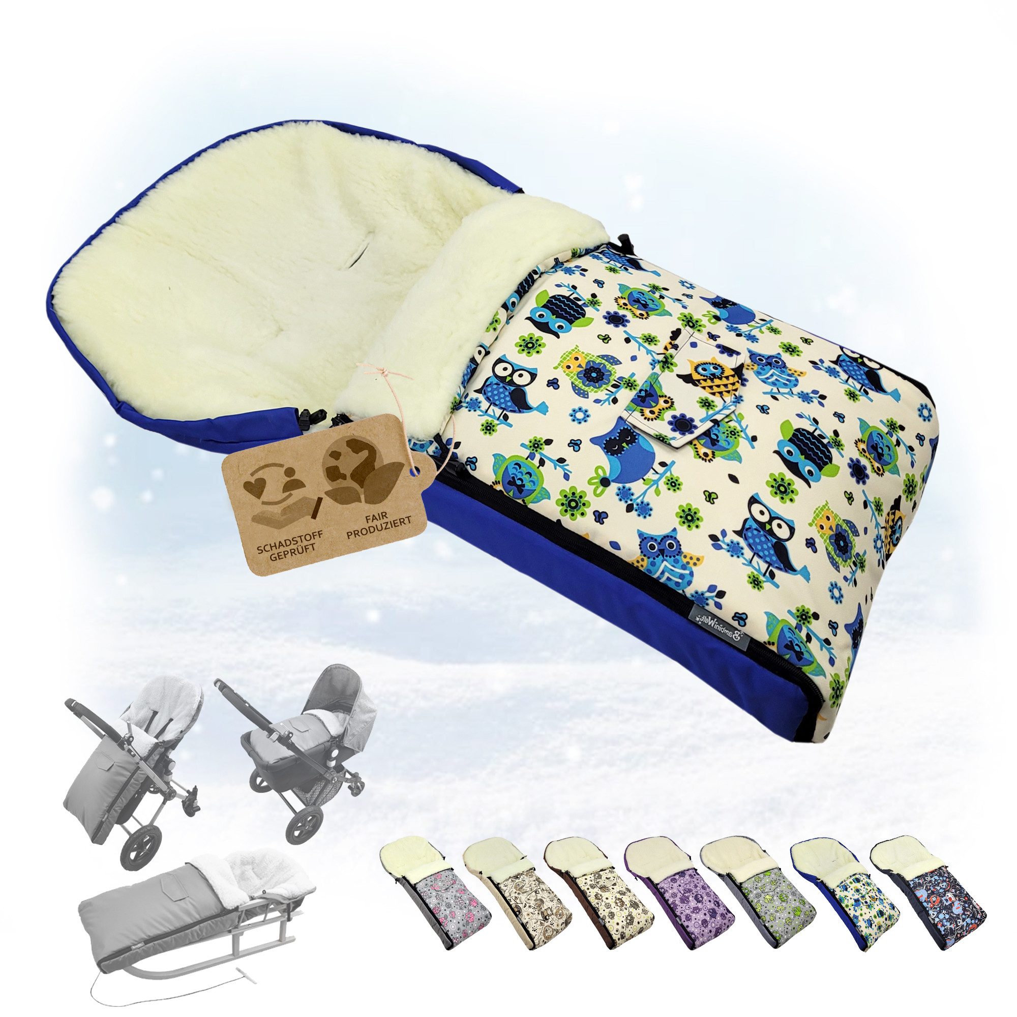 BambiniWelt by Rafael K. Fußsack Winterfußsack Babyfußsack Fußsack Kinderwagen Wolle universal 90cm von BambiniWelt by Rafael K.