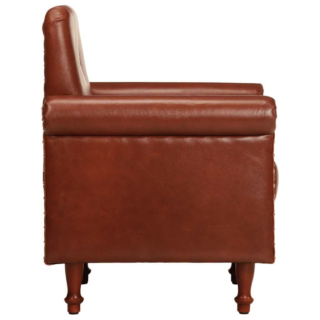 vidaXL Sessel Sessel Braun Echtleder (1-St)