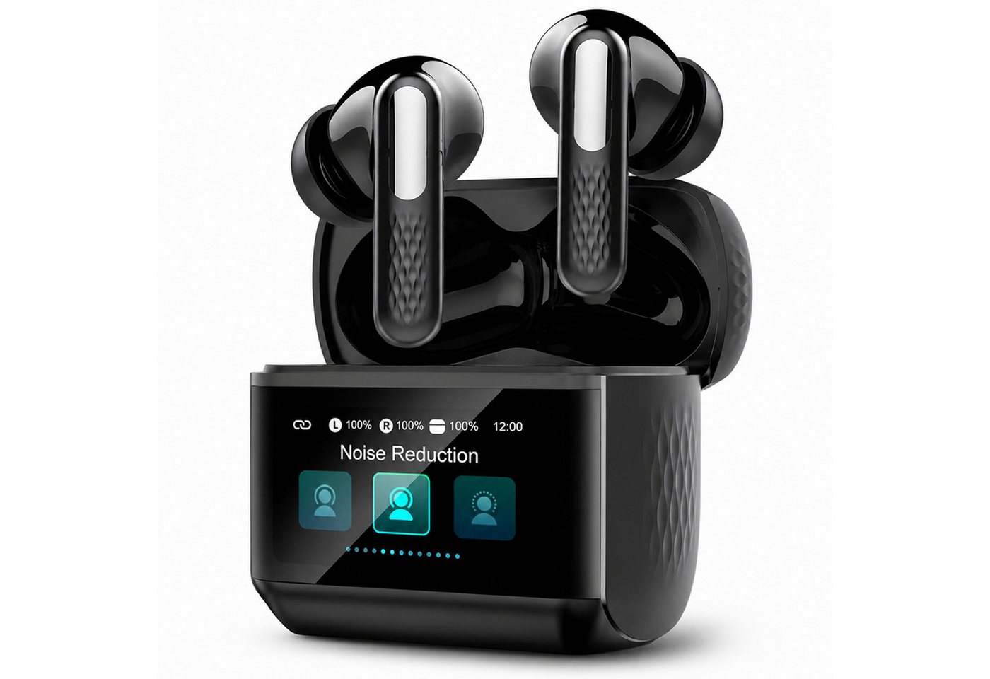 Fyrove Bluetooth Kopfhörer mit ANC & Touch Control kabelloser Stereosound In-Ear-Kopfhörer (Reduzierung des Anrufrauschens und Intelligente Bassoptimierung, HiFi Stereo, ANC Noise Cancelling Earbuds, 40 Std Laufzeit, IPX4 Wasserdichte Kabellose Sport Blue