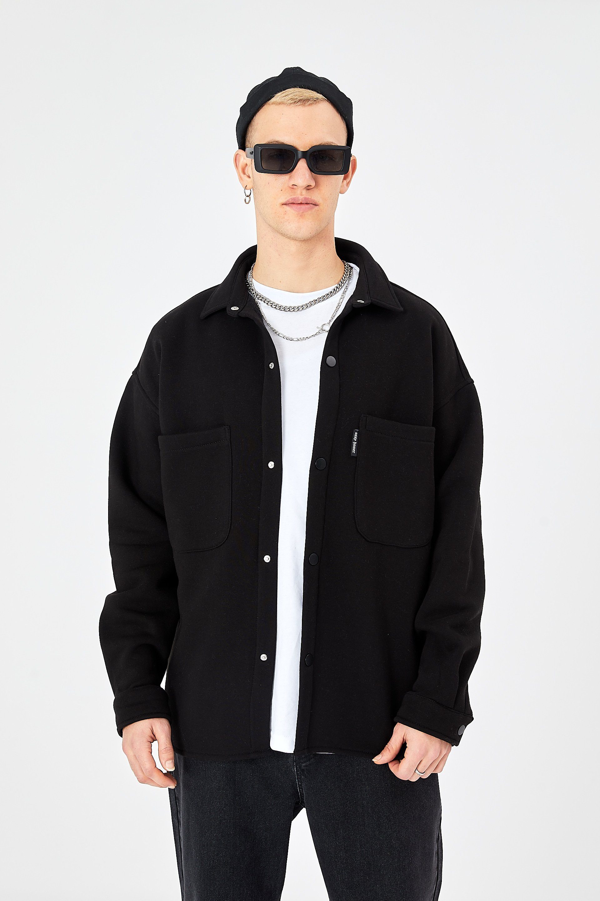 COFI Casuals Hemdjacke aus Baumwolle in Oversize Fit Übergangsjacke