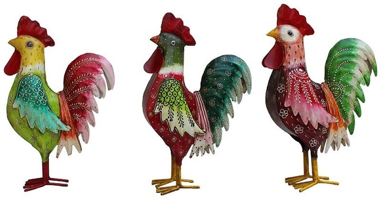 Exner GmbH Garten- & Wohnaccessoires Gartenfigur Garten-Hahn Garten-Deko Figuren 33 cm