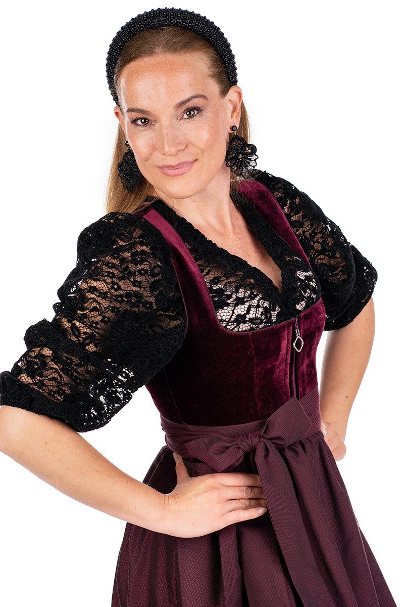 MarJo Dirndl Samt Dirndl 2tlg. - KIRCHHAM - bordeaux günstig online kaufen