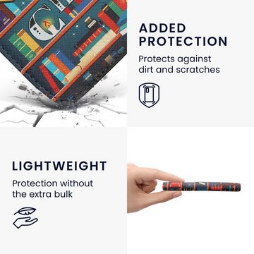 kwmobile E-Reader-Hülle Schutzhülle für Pocketbook Era / Era Color, Vorderfach Handschlaufe - Bibliothek Motto Design