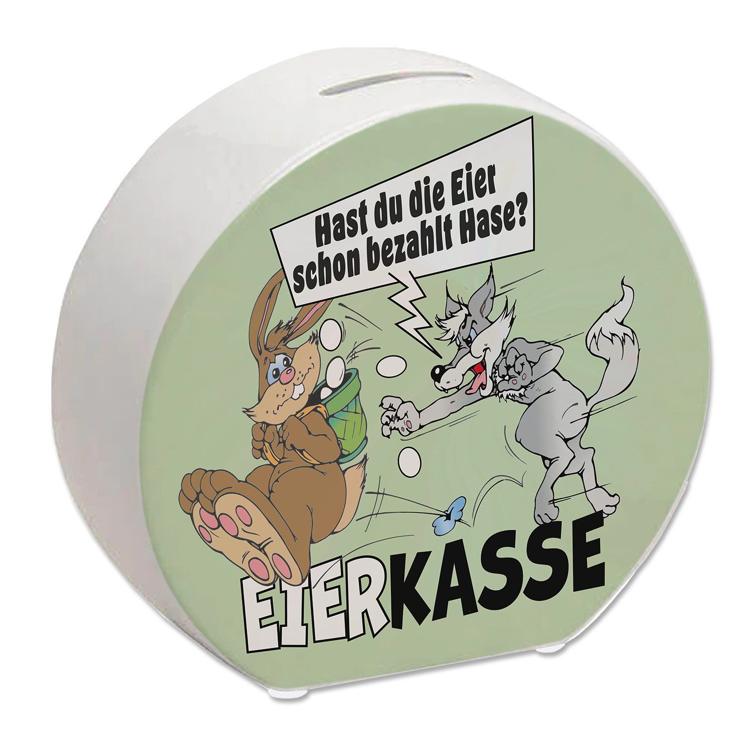 speecheese Spardose Osterhase und Wolf Spardose mit Spruch: Eier schon bezahlt, Hase?