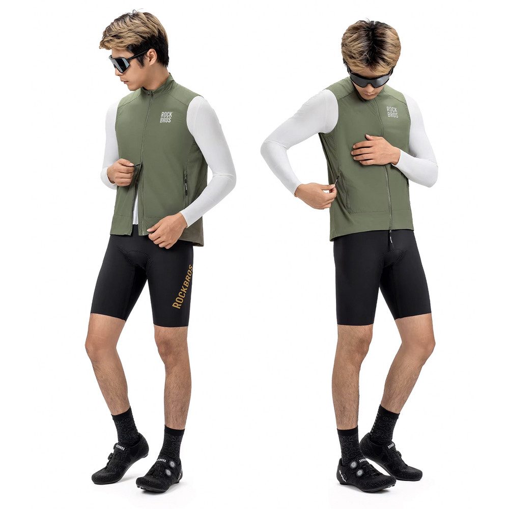 ROCKBROS Funktionsweste Radweste Windweste Fahrradweste (Spar-Set, 1-tlg) winddicht, UPF50+, atmungsaktiv, YKK-Zipper, packbar
