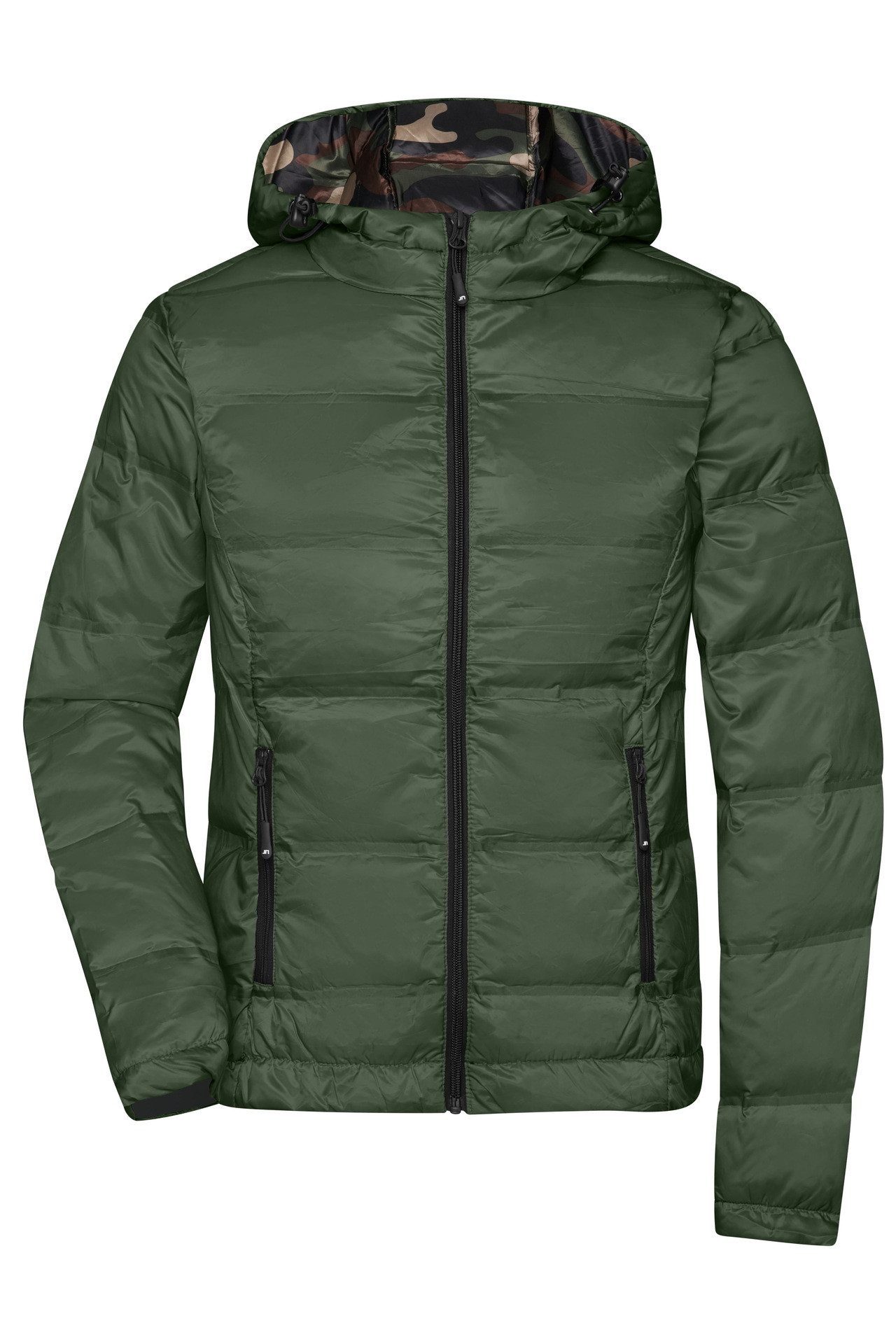 James & Nicholson Daunenjacke Leicht taillierte Damen Daunenjacke in Glanzoptik JN1151 Softes, leichtes, wind- und wasserabweisendes Material