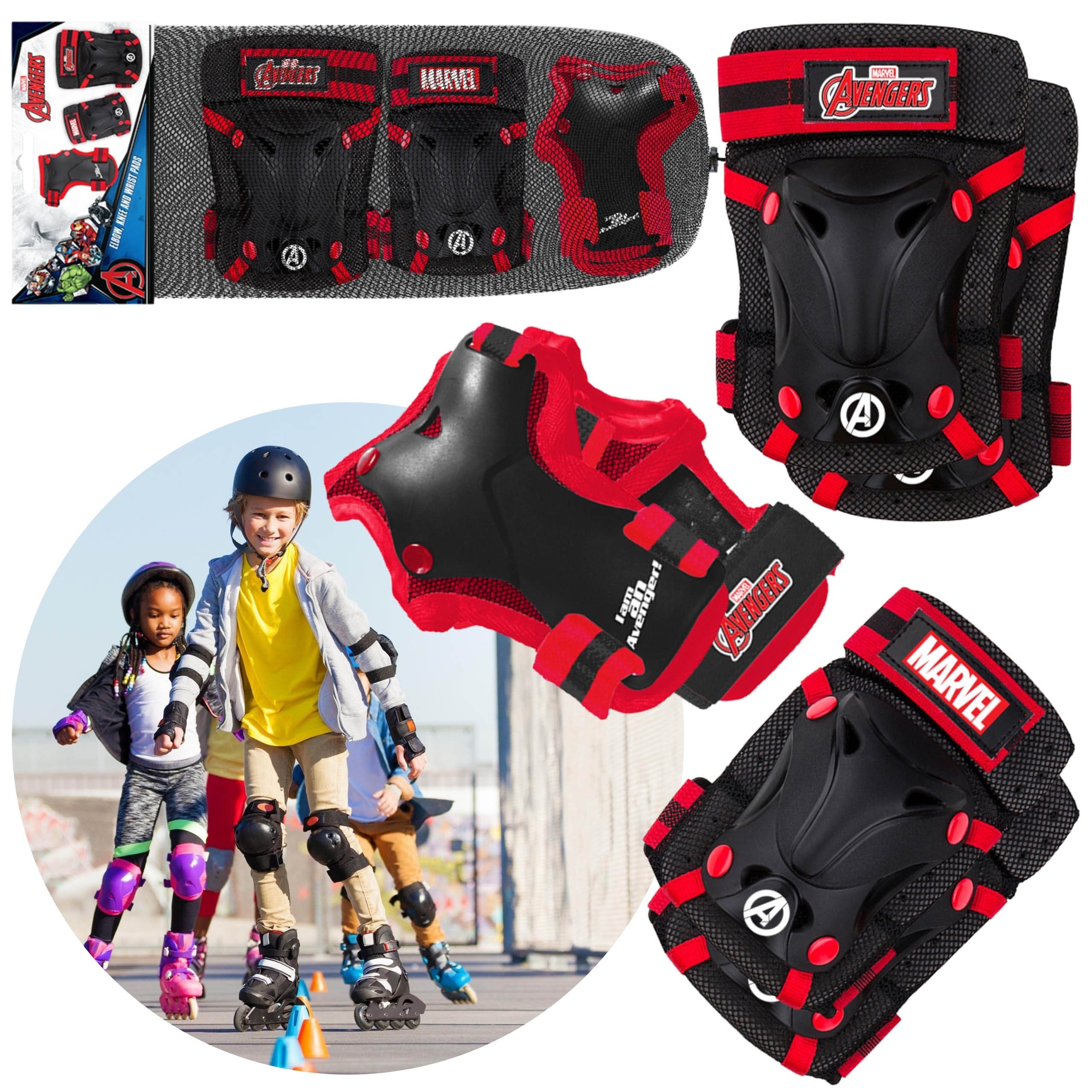 MARVEL Protektoren-Set Marvel Avengers Schutzset für Kinder – Knie-, Ellbogen- & Handgelenk