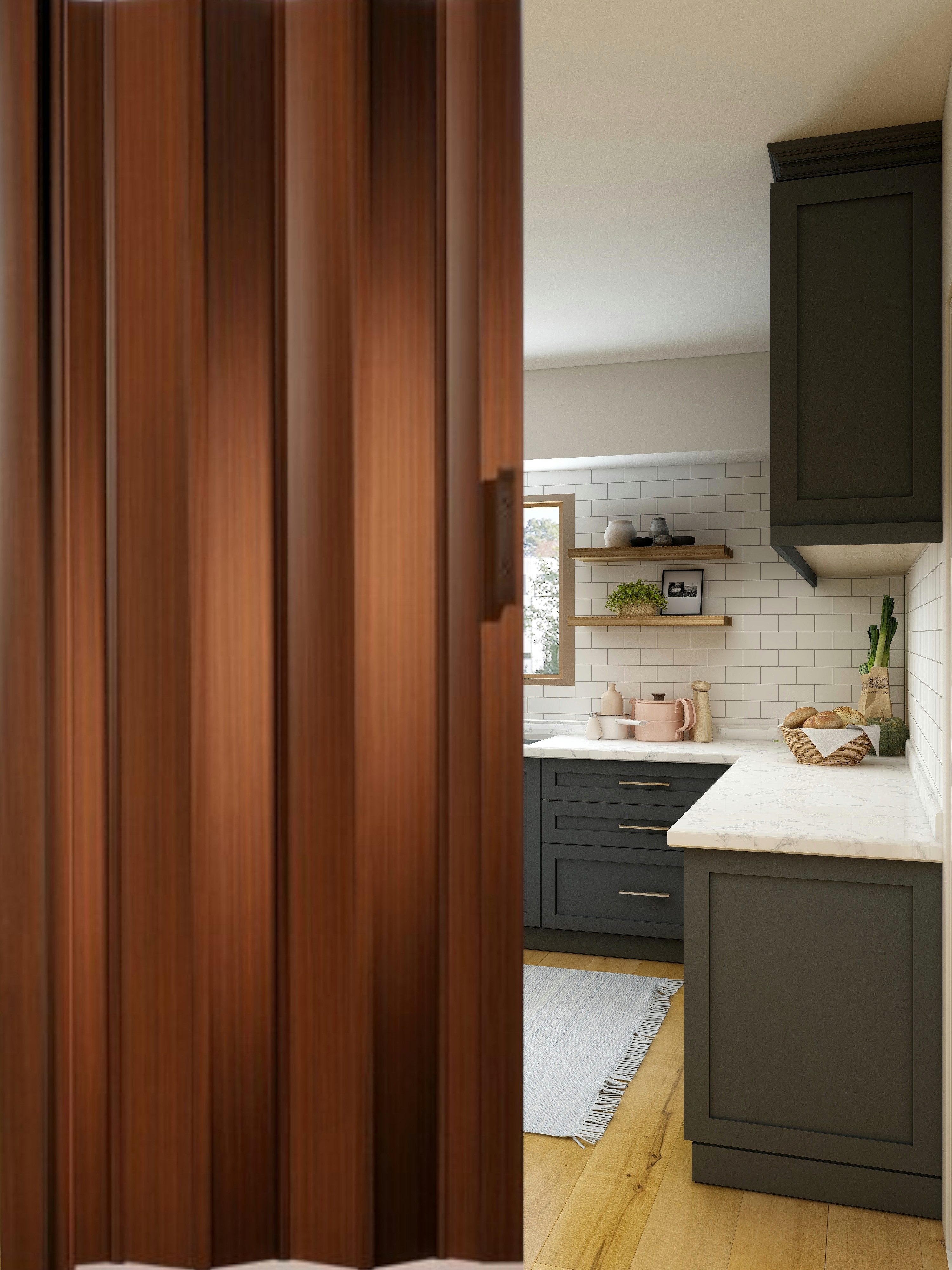 Forte Falttür Falttür Schiebetür Nischentür B 88,5 x H 202 cm Mahagoni kürz günstig online kaufen