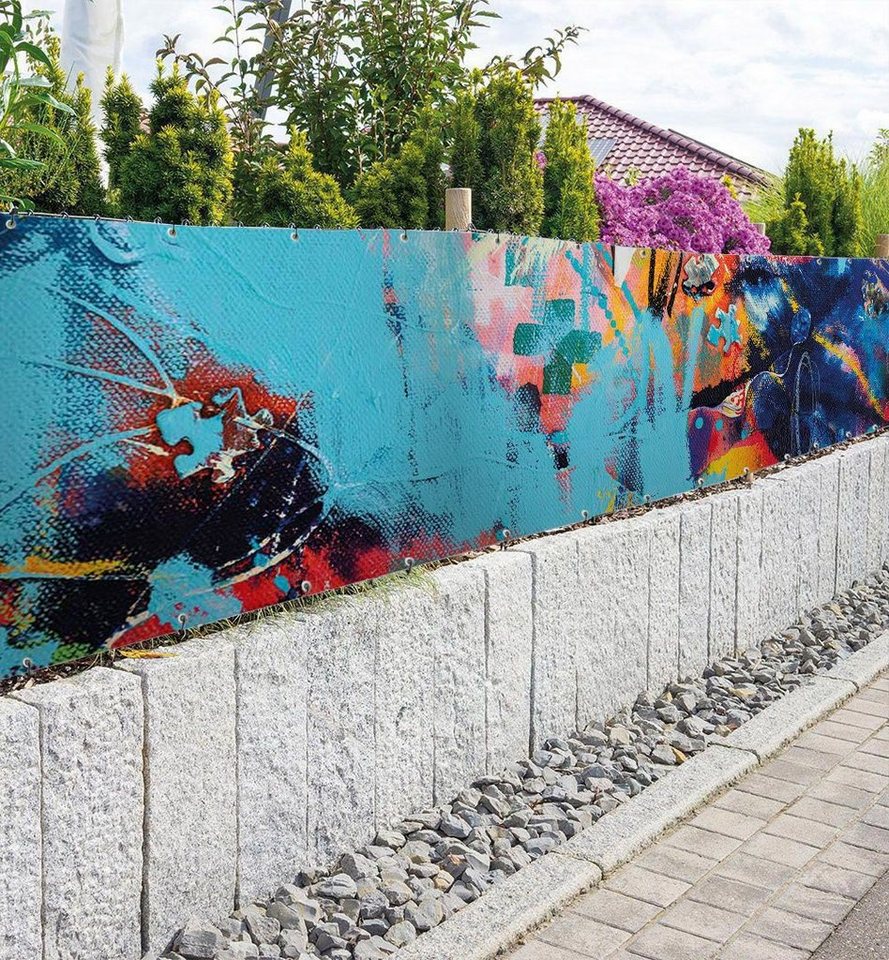 Thumbnail - MyMaxxi Sichtschutzzaunmatten Zaunbanner Straßenkunst bunt Sichtschutz Garten Zaun
