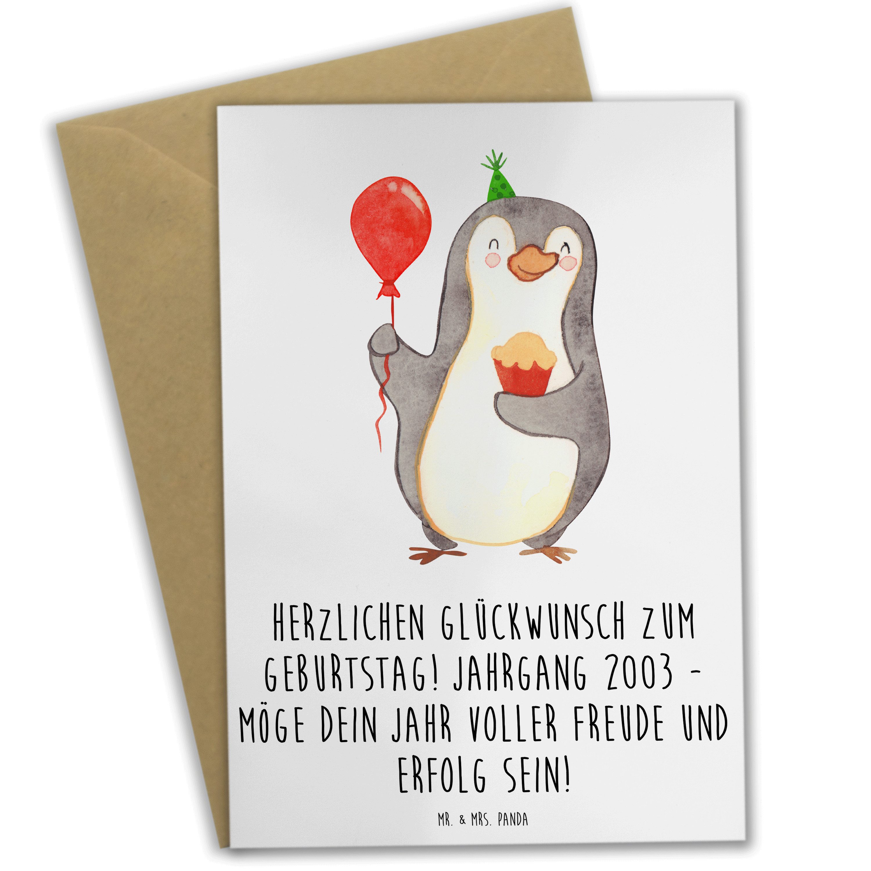 Grußkarte 2003 Geburtstag - Weiß - Geschenk, lebensfrohe Wünsche, Geboren am, G