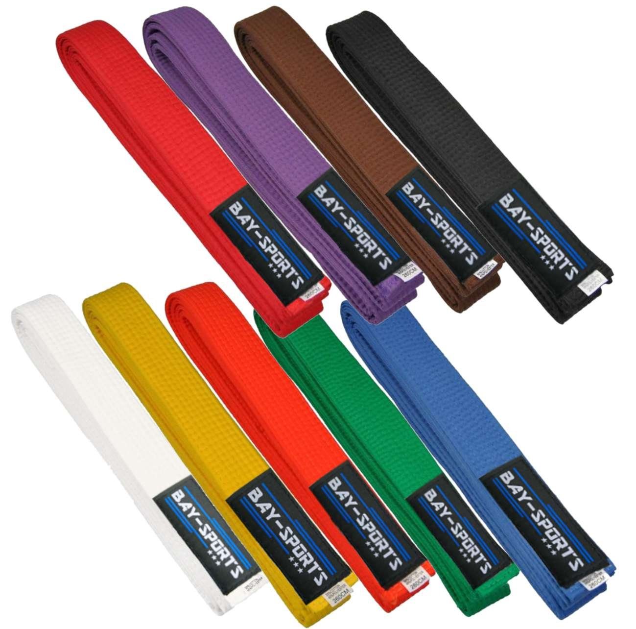 BAY-Sports Karateanzug Budogürtel Karategürtel Kampfsportgürtel weiß Budogürtel, Judogürtel, Taekwondogürtel, Länge 160 cm - 350 cm