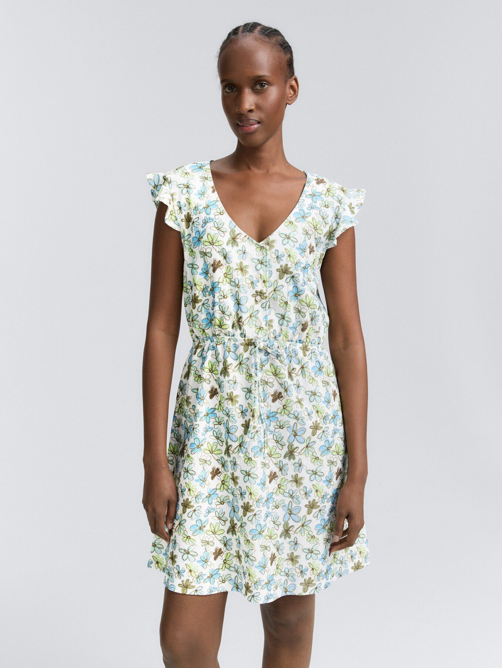 TOM TAILOR Denim Sommerkleid Mini-Kleid mit Muster Mini-Kleid mit Muster