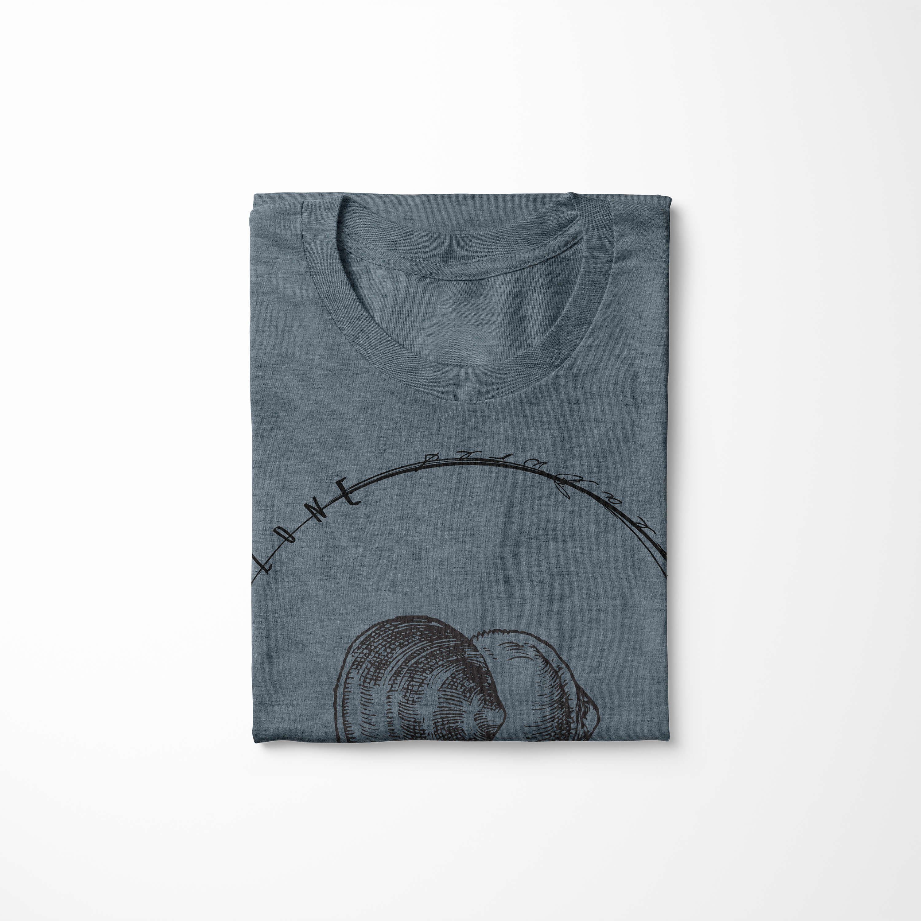 Schnitt und 010 Struktur Indigo Fische feine / T-Shirt Sinus Tiefsee sportlicher T-Shirt Sea Sea Art Serie: - Creatures,